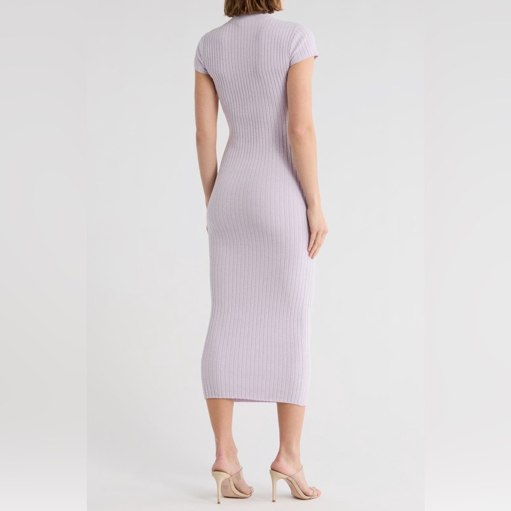 Good American Ivory Ribbed Midi Dress - Picture 4 of 8